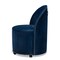 Baxton Studio Bethel Glam and Luxe Navy Blue Velvet Fabric Rolling Accent Chair 175-11232-Zoro - alternate 5
